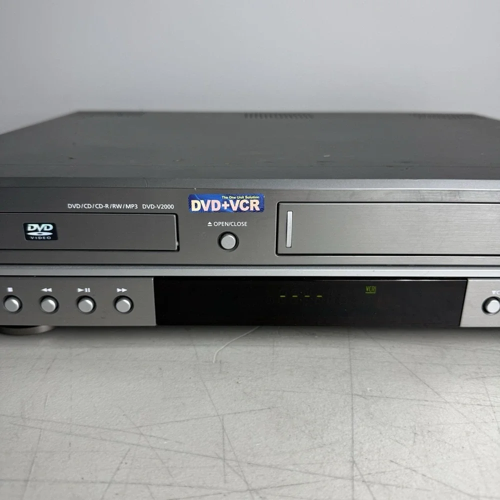 Samsung DVD-V2000 DVD VCR Combo Player Dual Deck VHS Tested NO REMOTE